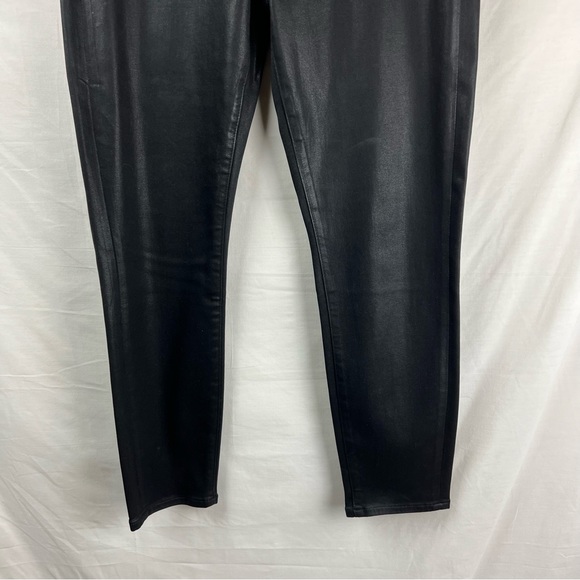 7 for all Mankind The High Waist Ankle Skinny Jeans in Black Coated Wax Size 31 - Picture 8 of 16